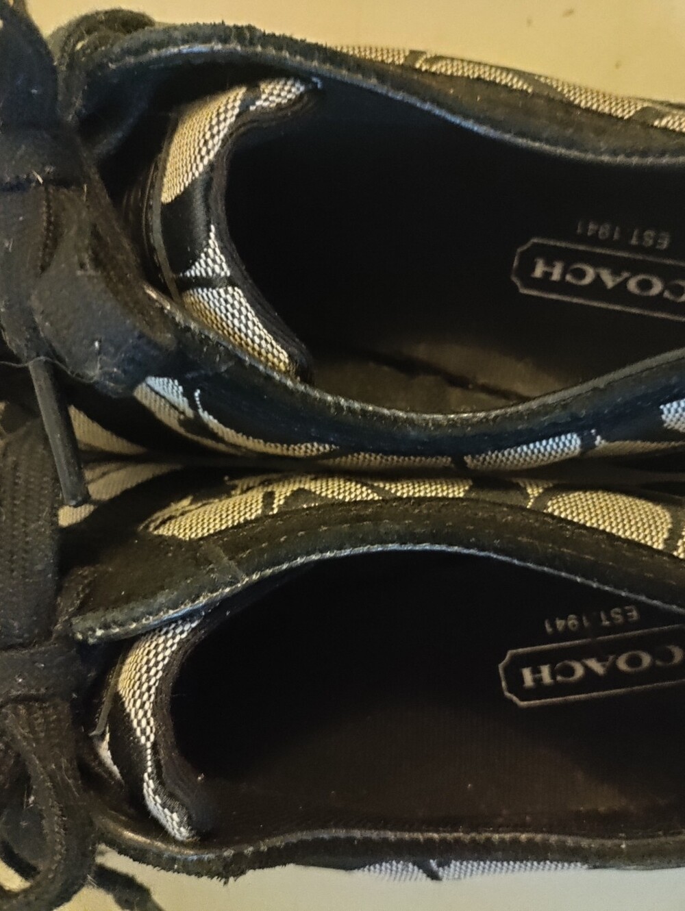 Coach Baylee Signature C Canvas Black Suede Sneakers Shoes Women's 6.5 M - Picture 4 of 6